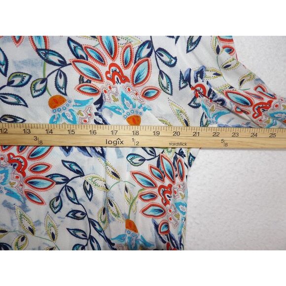 Daniel Rainn Blouse Womens Large Paisley Floral Rayon Loose Fit Blouse - Picture 5 of 8